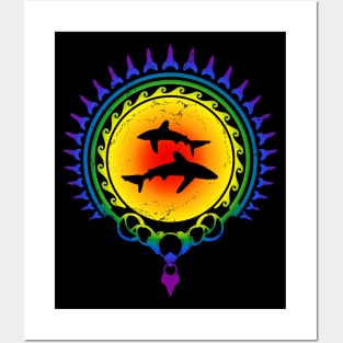 LGBTQ Pride Hawaii Oceanic Whitetip Shark Posters and Art